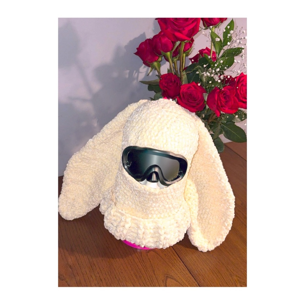 Cream Bunny Ear Balaclava